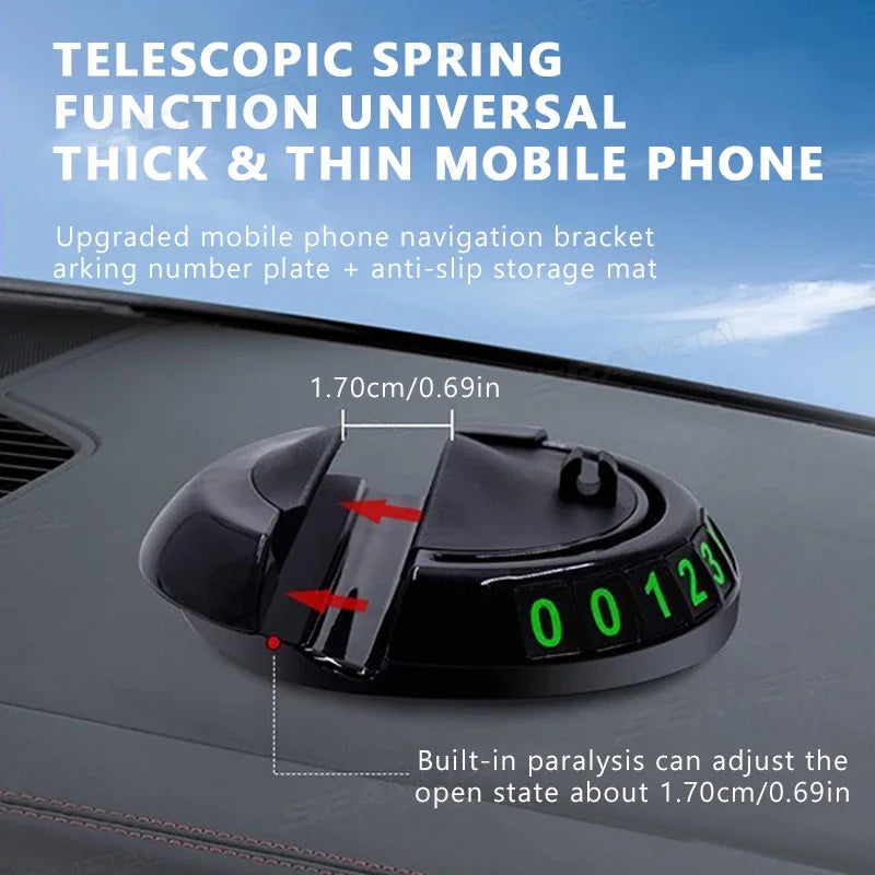 2-in-1 Dashboard Anti-Slip Mat with 360-Degree Rotating Phone Mount for Vehicles