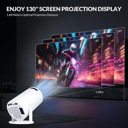 HY300 PRO+ LCD Smart Short Throw Projector for Home Theater - Android 11, 4K Decoding, 200 ANSI Lumens, Wi-Fi 6, Bluetooth 5.0, Low Noise (28dB), 50,000 Hours Lamp Life, 100-Inch Projection