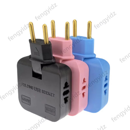 3-in-1 Foldable EU Power Socket Adapter for US to EU Travel with KR Plug Compatibility