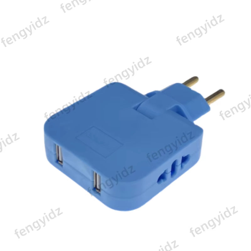 3-in-1 Foldable EU Power Socket Adapter for US to EU Travel with KR Plug Compatibility