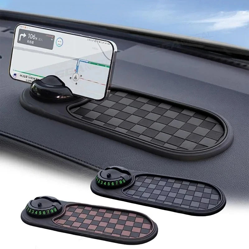 2-in-1 Dashboard Anti-Slip Mat with 360-Degree Rotating Phone Mount for Vehicles