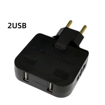 3-in-1 Foldable EU Power Socket Adapter for US to EU Travel with KR Plug Compatibility