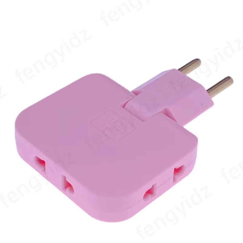 3-in-1 Foldable EU Power Socket Adapter for US to EU Travel with KR Plug Compatibility