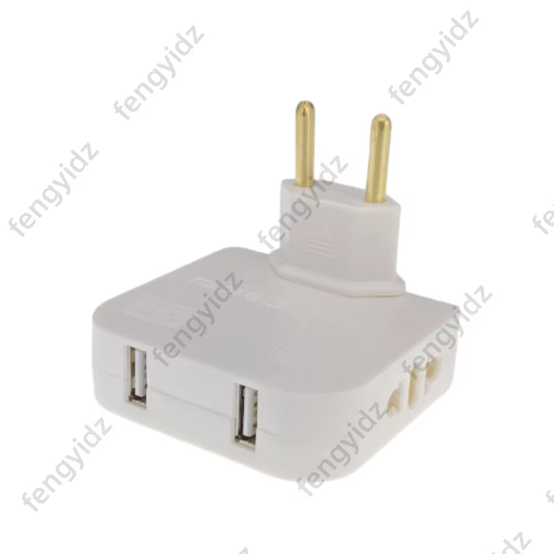 3-in-1 Foldable EU Power Socket Adapter for US to EU Travel with KR Plug Compatibility