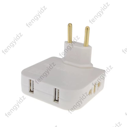 3-in-1 Foldable EU Power Socket Adapter for US to EU Travel with KR Plug Compatibility