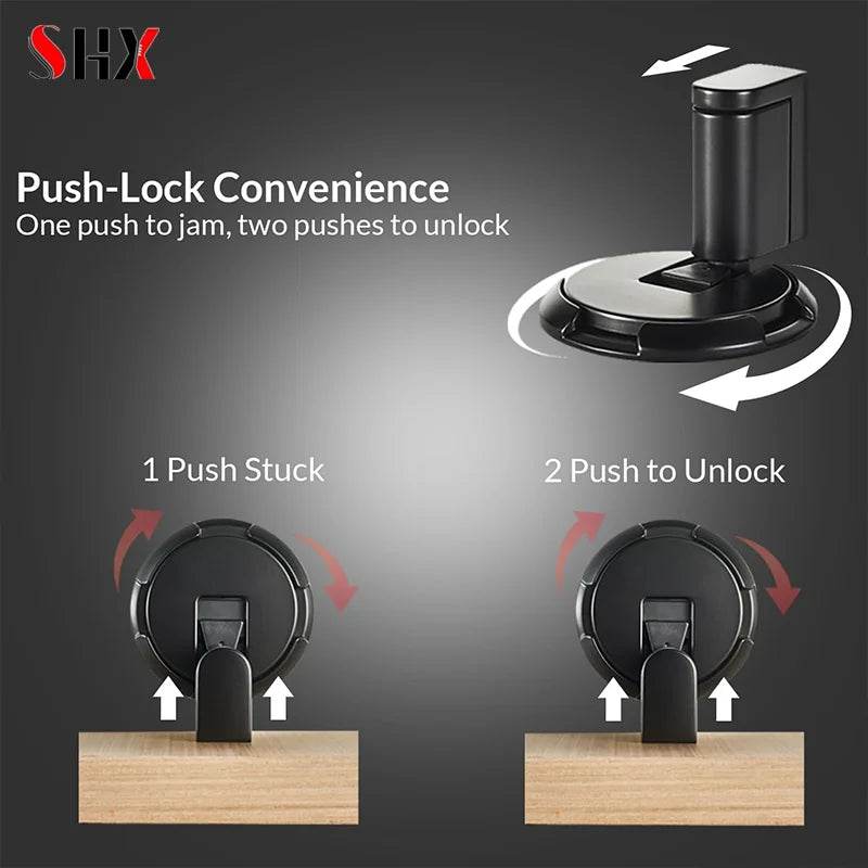 Heavy-Duty Windproof Indoor Door Stopper with Screws - No Drilling Required, Mechanical Design for Secure Door Positioning