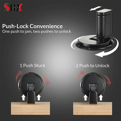 Heavy-Duty Windproof Indoor Door Stopper with Screws - No Drilling Required, Mechanical Design for Secure Door Positioning