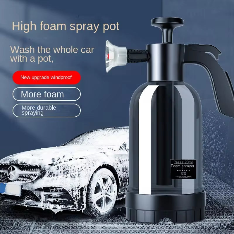 2L Hand Pump Foam Sprayer with Three Nozzle Types for Pneumatic Foam Application - Ideal for Car Wash and Window Cleaning