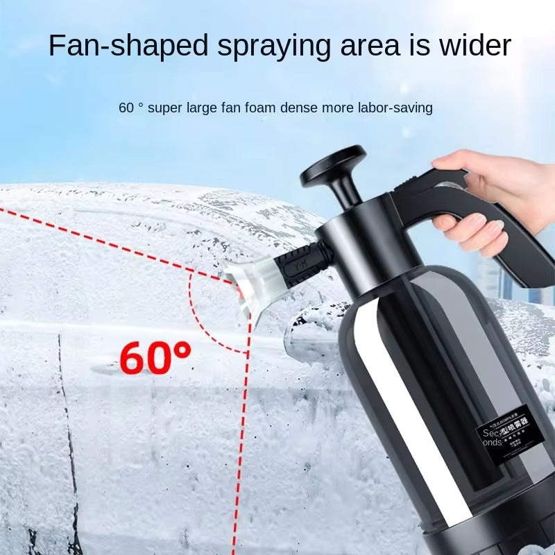 2L Hand Pump Foam Sprayer with Three Nozzle Types for Pneumatic Foam Application - Ideal for Car Wash and Window Cleaning