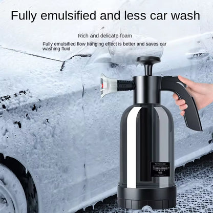 2L Hand Pump Foam Sprayer with Three Nozzle Types for Pneumatic Foam Application - Ideal for Car Wash and Window Cleaning