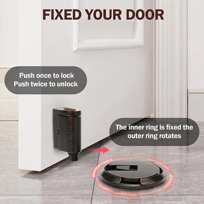 Heavy-Duty Windproof Indoor Door Stopper with Screws - No Drilling Required, Mechanical Design for Secure Door Positioning