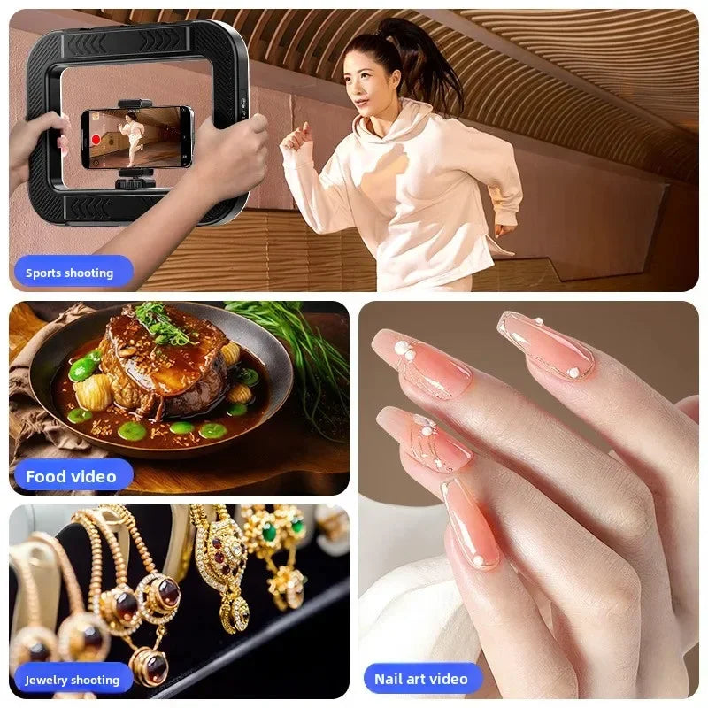 Portable Handheld Ring LED Light for Photography and Live Broadcasting with Rabbit Cage Decoration