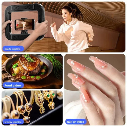 Portable Handheld Ring LED Light for Photography and Live Broadcasting with Rabbit Cage Decoration