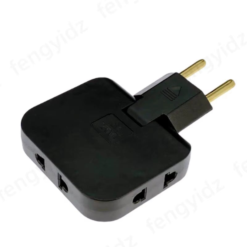 3-in-1 Foldable EU Power Socket Adapter for US to EU Travel with KR Plug Compatibility