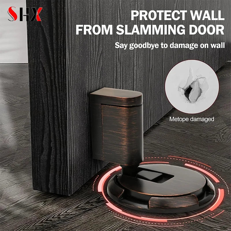 Heavy-Duty Windproof Indoor Door Stopper with Screws - No Drilling Required, Mechanical Design for Secure Door Positioning